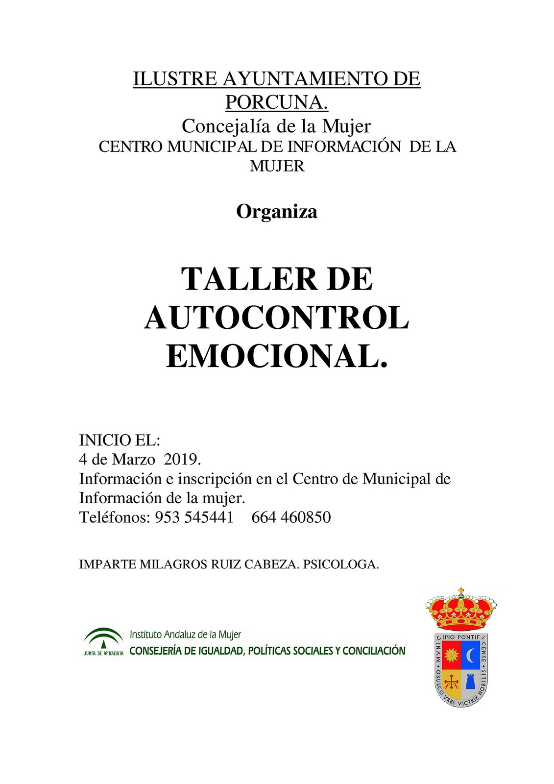 Taller de autocontrol emocional